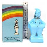 Mosser blue milk glass Mindy clown figure w box