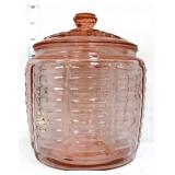 Vntg pink depression cookie jar