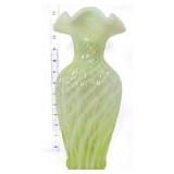 Fenton topaz opalescent swirl optic vase