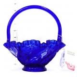 Fenton cobalt paisley swirl basket