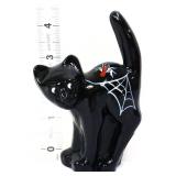 Fenton black 4.35in Scaredy Cat w/ spiderweb