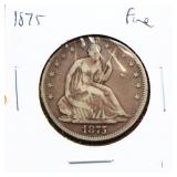 1875 seated liberty half dollar