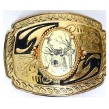 Metal deer belt buckle