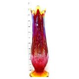 Vntg Indiana 11in red carnival heirloom swung vase
