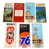 Lot of 7 vntg American road maps