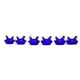 Lot of 6 miniature cobalt hens on nest