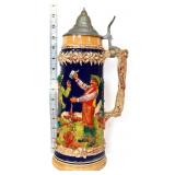 Vntg W German large dancing scene beer stein