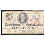 1863 CSA 50 cent fractional note
