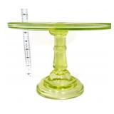 Vntg vaseline 6in tall cake stand, glows