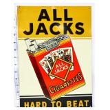 Vntg metal 9.75x13.75 All Jacks Cigarettes sign