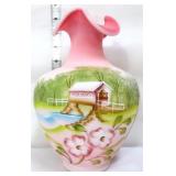 Fenton 9in burmese 4 seasons spring vase