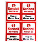Lot of 4 Kendall Super 3 Star adv stickers