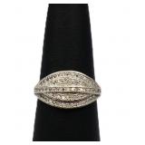Sterling white sapphire pave style ring lab grown