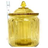 Vntg amber cookie jar