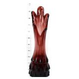Vntg amethyst 9.5in panel stretch vase