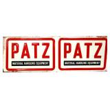 Vntg metal 35x11.5 Patz Equipment sign