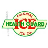 Metal embossed 21x12 Colonial Ice sign