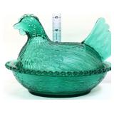 Vintage Indiana evergreen hen on nest