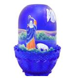Fenton blue satin The Announcement fairy lamp