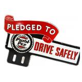 Porcelain 11x6.5 Purol Pup Drive Safely tag topper