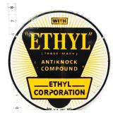 Vntg porcelain 8in Ethyl pump plate