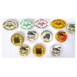 Lot of 12 vntg car related pin back buttons