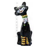 Fenton black 11in Halloween jester alley cat