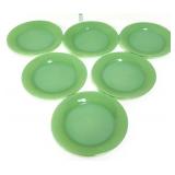 Lot of 6 vntg Fire King jadeite 9in plates