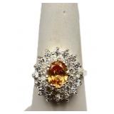 Oval cut cirtine ring, lab created