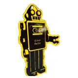Porcelain 4.5x8 Silver Bullet robot sign
