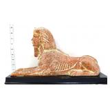 Resin Egyptian sphinx statue on black base
