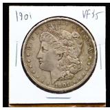 1901 Morgan silver dollar