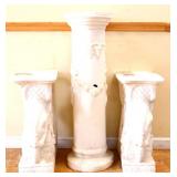 Lot of 3 white pedestals, see photos
