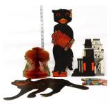 Lot of vntg cardstock Halloween items, see photos