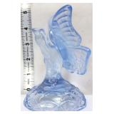 Fenton blue opalescent butterfly on branch