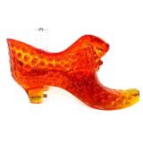 Fenton amberina hobnail shoe