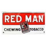 Porcelain 10x5 Red Man Tobacco sign