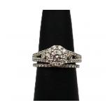 Sterling white sapphire wedding set, lab created