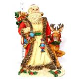 11in Santa with reindeer figural statue