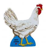 Porcelain 9.25x10 White Leghorn chicken sign