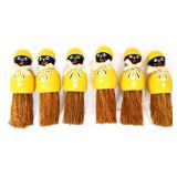 6 vintage style americana yellow barber brushes