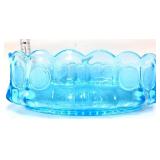 Fostoria blue coin glass oval bowl
