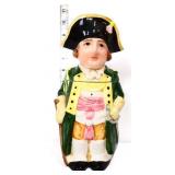 Vntg 10.5in figural toby jug lidded stein