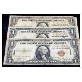 Lot of 3 WWII Hawaii $1 notes