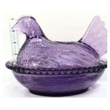 Vintage inspired purple 7in hen on nest