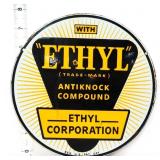 Vntg porcelain 8in Ethyl pump plate