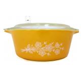 Vntg Pyrex butterfly gold #472 dish with lid