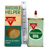 Vntg 4.5oz Conoco Household Helper can in box