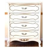Vintage white French Provincial tall chest