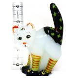 Fenton opal mist 4in Scaredy Cat figure